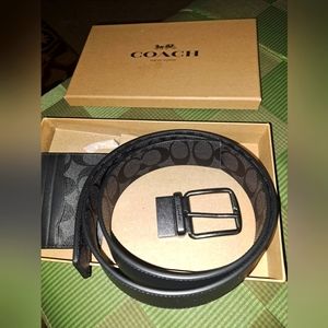 Men Coach belt with card holder
